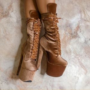 Hella Heels BabyDoll Velvet Moonshine - 7 INCH. size 8